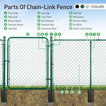 Fencer Wire 9 Gauge Durable Green Vinyl Coated Chain Link Fence Kit, Complete Fencing DIY Set w/Fence Fabric, Gate, Posts, Top Rails & Hardware for Yard, Garden & Animal Enclosures (5ft. x 104ft.)