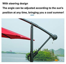 USZWBY Cantilever Umbrella Garden Banana Parasol Patio Hanging Sun Shade,w/Crank Cross Base Hanging Offset Umbrella Frame,300cm (Blue)