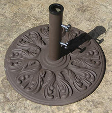 Galtech Cast Iron Standing Umbrella with Base, Large Patio Umbrella Bases, Adjustable Stem Heights, 24-Inch Diameter, Rust-Resistant for Outdoor Spaces - Black (Umb Base Antique Bronze [75-LBS])