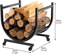WXPWAMZ Firewood Log Holder,Outdoor Firewood Racks Bracket Indoor with Wheels, Small Firewood Log Store Outdoor Movable, Firewood Rack Holder Patio Yard Inside Fireplace