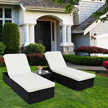 3Pcs Outdoor Furniture Set PE Rattan Iron Include 1 Coffee Table 2 Flat Bed Black 4-Wire Ideal for Patio Deck Poolside