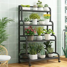 ZOCWJK Metal Plant Stand Indoor Flower Shelf Holder 4 Tier 140cm Display Rack for Garden Patio Balcony Outdoor Plant Storage Shelf Stand for Pots,100x50x140cm