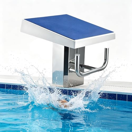 Swimming Pool Diving Platform,Heavy Duty Pools Starting Block,Stainless Steel Diving Board with Anti-Slip Countertop 15° Incline,Load Capacity 600 Lbs/280kg for Swim Competitions and Training Pool