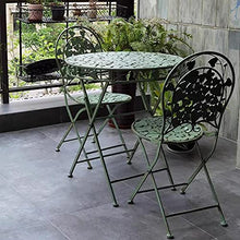 Folding Tables and Chairs, Outdoor Wrought Iron Coffee Table, European Retro Balcony/Terrace/Garden Portable Small Round Table