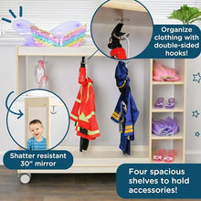 Angeles Mobile Dress Up Storage with Mirrors Wooden