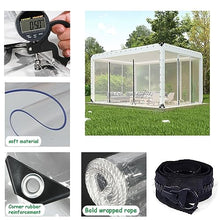 PVC Tarpaulin with Zipper,Clear Waterproof Tarp Curtains with Grommets,Pergola Patio Porch Gazebo Transparent Side Panels,0.5mm Heavy Duty Tarpaulin, for Gazebo, Outdoor ( Size : H2.8xW8m/H9.1xW26.2ft