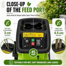 MIAOXIAOLONG 1.8" Electric Wood Chipper, 60L Collection Bin Electric Mulcher Chipper Shredder, Wood Chipper with Max 5000RPM Motor Speed, Easy-Cleanup, for Twigs and Branches