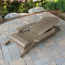 highwood Hamilton Folding & Reclining Adirondack Chair with Ottoman, Woodland Brown