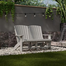 Wildridge Heritage Double Adirondack, Light Gray - All-Weather Recycled Plastic Furniture for Patio, Deck, Lawn