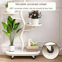 ARTUNV Tall 6 Tier Corner Plant Stand With Wheels, Sturdy Metal Flower Shelving Unit For Multiple Pots(Color:White)