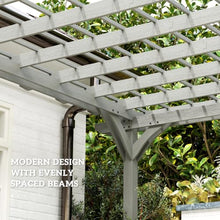 Outsunny 12' x 20' Outdoor Pergola, Wood Gazebo w/Stable Structure Gray