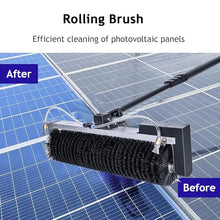 TGBHM Solar Panel Cleaning Kit - Telescopic Pole & Rolling Brush for Efficient Solar Panel & Window Maintenance - Easy to Use, Streak-Free Shine, & Lightweight,Battery-5.5M