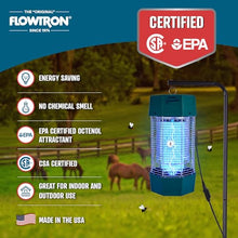 Flowtron Bug Zapper, 2 Acres Outdoor, 120W UV, 5600V, Octenol, Made in USA