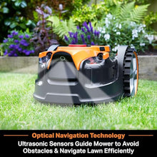 LawnMaster OcuMow Robot Lawn Mower with Cordless 24V MAX 10” Grass Trimmer Combo Kit Perimeter Wire Free for Small Yards 2000-4000 Square Feet Optical Navigation Automatic Obstacle Avoidance Spot Cut
