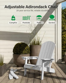 YEFU Adirondack Rocking Chairs Set of 4, with Footrest, 5-Level Adjustable