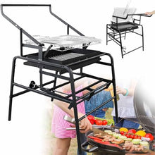 Rotating Charcoal Grill,Camping Rotating Smoker Grill BBQ,Liftable Charcoal Basin Stainless Steel Rotisserie Grills for Garden Commercial Barbeque