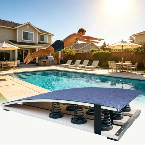 Gymnastics Springboard with 9 Springs for Jump & Diving Practice (Blue)