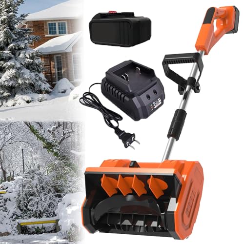 HYUIO Electric Snow Shovel/Snow Thrower,Snow Blower Cordless,Cordless Handheld Electric Snow Blower,Foldable Snow Blower,Electric Snow Blower,1Battery