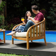 Cambridge Casual Barnese Teak Wood Outdoor Lounge Chair Natural Teak / Tan Cushion