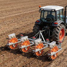 Farm Seed Planter and Spreader, Double Row Precision Garden Seed Planter Spreader, Towable Agricultural Seeder for Corn Soybean Peanut Cotton(6-Hole)