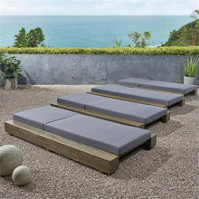 Noble House Broadway Outdoor Acacia Wood Chaise Lounge Set of 4 Gray