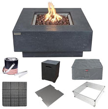 Elementi Manhattan 36" Propane Concrete Outdoor Fire Pit Table Bundle