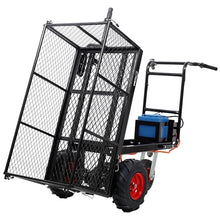 TYMMC Electric Transportation Cart 700W Motor Powered Utility Garden Dump Wagon 660 lbs Load Capacity Black Yard Cart for Lawn