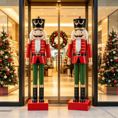 Merax 1-PC 63.4" Tall Giant Iron Nutcracker Christmas Decoration, Life Size