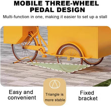 TT-YEL Large Capacity Flower Display Stand with Large Storage Box, Three Wheel Flower Cart, Mobile Market Stall, Heavy Duty Iron Outdoor Food Cart, Fast Food Truck with Canopy Roof,Black