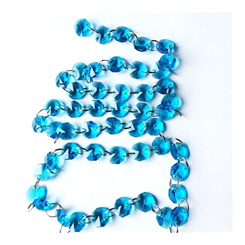 JUIYU Garden Suncatchers 100m/lot K9 Crystal Octagon Beads Garland Strands Crystal Chandelier Hanging Parts, DIY Curtain Wedding Decor Handmade Pendant Necklaces