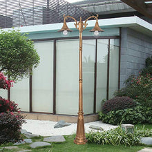 Xinmeiyue Retro Outdoor High Pole Acrylic Lantern E27 - Waterproof Pillar Light for Garden & Street Decor, 2.3m Height, Die-cast Aluminum, 110V, Brass Finish