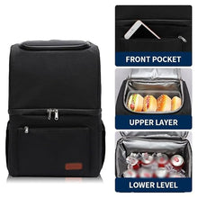 Thermal Lunch Bag Cooler Backpack for Food Refrigerator Ice Beer With Bottle Opener Large Capacity Outdoor Travel Picnic Bags (Color : Black Size : As shown)