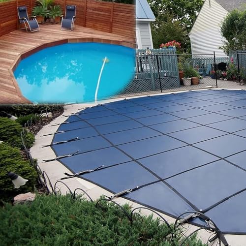 KGBNYSS Pool Cover Winter Safety Cover Round, Swimming Pools Covers Net, Complete Hardware, Suitable for Autumn and Winter(9.7m/32ft)