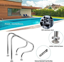 MSHOSAC Pool Handrail,Stainless Steel Pool Handrail, 31.5" Grab Rail with Flanged Base, 1 or 2 Pcs, Ideal for Swimming Pools, Spas, Water Parks, and Incline Positions