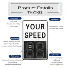 Solar Powered LED Radar Speed Display Signs, Flashing Speed Limit Indicator, Simultaneous Speed Measurement 4 Lanes, with Remote Control, for Speed-Limited Roads