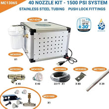 Mistcooling System - Stainless Steel Tubing - 1500 PSI Misting Pump - Do It Yourself Misting System - For Residential, Commercial and Industrial - Up to 120 Nozzles (78 Ft Mist Line - 40 Nozzles)