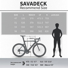SAVADECK Carbon Road Bike 700C Carbon Frame Racing Bicycle with R8000 22 Speed GroupSet, 25C Tire (Black 54cm)