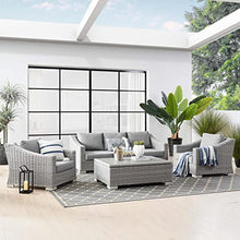 Conway 4-Piece Outdoor Patio Wicker Rattan Furniture Set in Light Gray Gray
