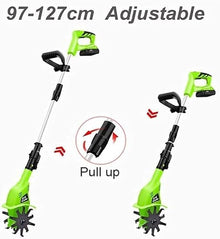 Garden Tiller,Rotavator Electric Hand Cordless Rotavator, Garden Tiller Rotavators with 4000Mah Rechargeable Battery and Charger for Garden Vegetable Plots