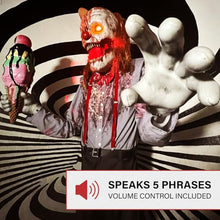 Haunted Hill Farm 6.9-Ft. I Scream Clown Animatronic,Lights and Sound