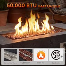 42" Outdoor Propane Fire Pit Table Rectangle Gas Fire Pit with Tank Holder