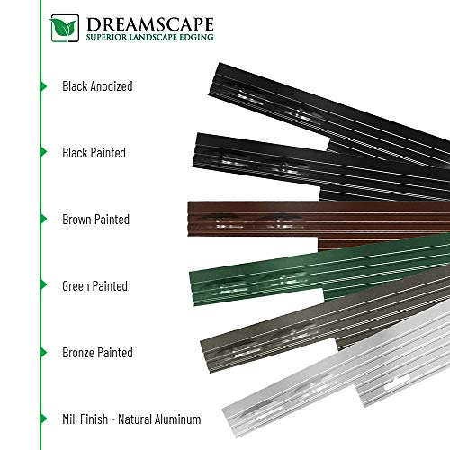 Dreamscape PRO Aluminum Landscape Edging - Easy Install Professional Landscaping Border - 80ft Total - Mill Finish (Natural Aluminum)