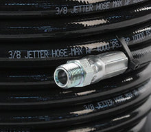 Sewer Jetter Hose & 4 Nozzles 3/8in.x 300ft. 4400 PSI & 9.0 Orifice Stainless Steel DLX Thruster Flusher Degreaser Spinner