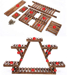 MIIKHI Plant Stand Flower Pot Stand Plant Stand Flower Pot Holder Plant Holder Mid Century Wood Flower Display Rack Wooden Outdoor Free Standing Plant