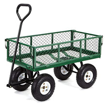 WAFEOGK Household Garden Carts Courtyard Folding Camping Wagon Cart Lawn Outdoor Steel Heavy Duty Beach with Big Wheel