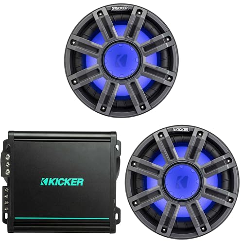 KICKER 10-Inch Premium Marine Subwoofer & Amp Bundle