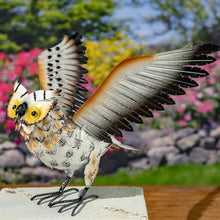 Zaer Ltd. Set of 6 Assorted Hand-Painted Metal Owl Figurines Indoor Outdoor Garden Decor