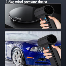 Handheld Turbo Jet Blower, Electric Air Blower, 4 Speed 1600g Thrust, with Led Display & Light for Patio Cleaning Snow Removal