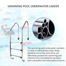 ZCBYBT 304 Stainless Steel Non-Slip Swimming Pool Ladder, Load-Bearing 200Kg, Suitable for Indoor/Outdoor Swimming Pool Water Park,Pink,3 Step