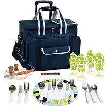 Washington State Licensed Cougars Insulated Picnic Cooler on Wheels with Service for 4- Designed & Assembled in the USA